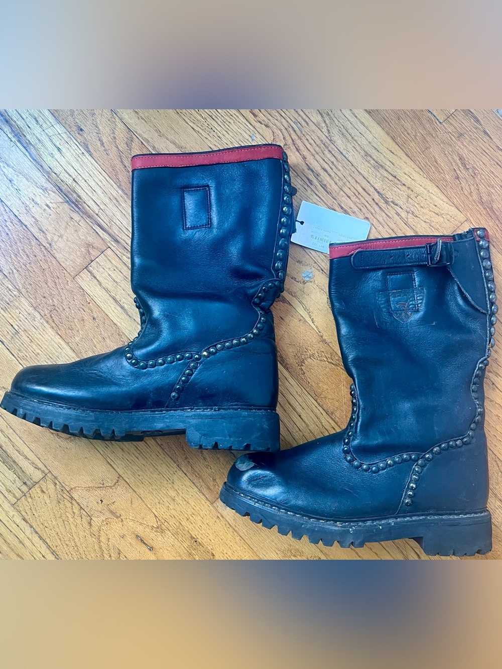 Custom studded Deadstock motorcycle boots